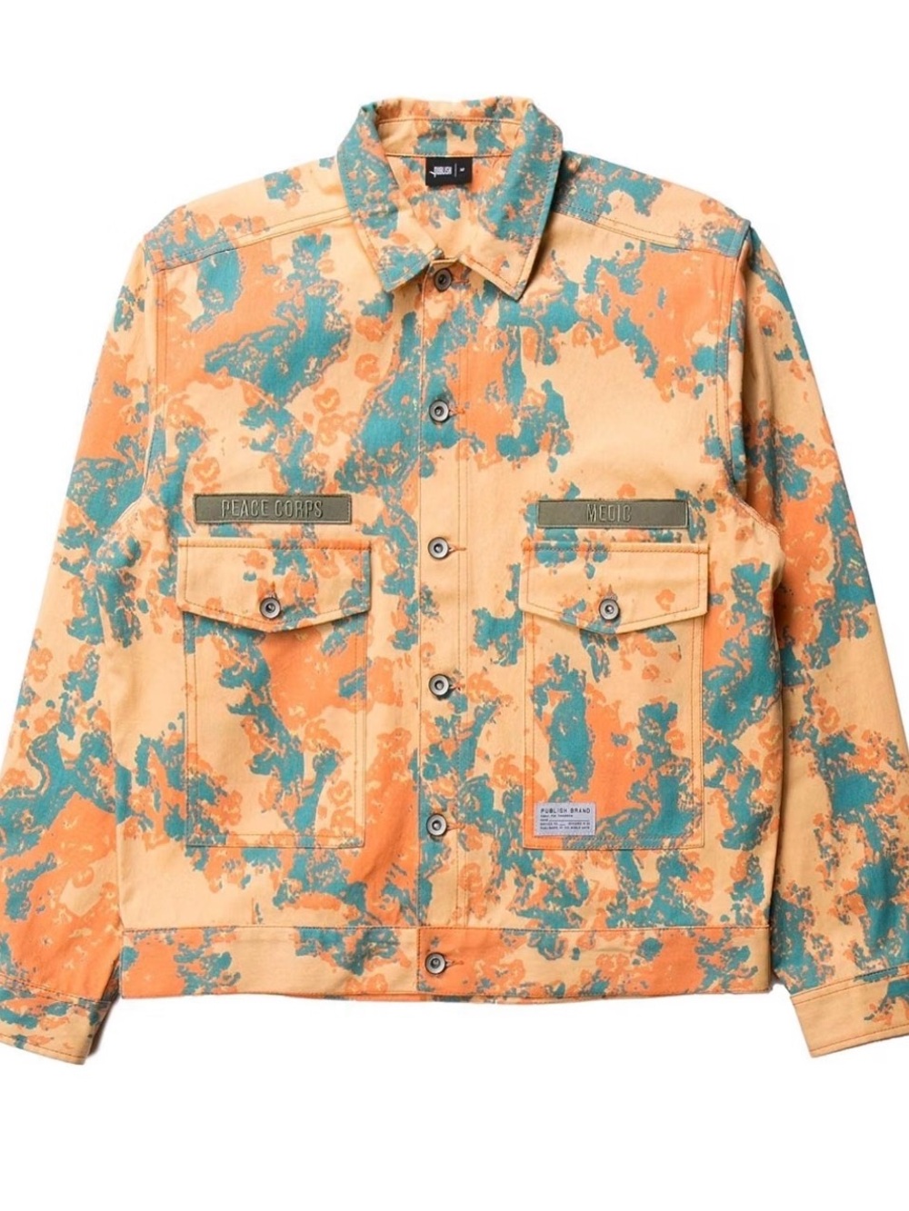 Publish Orange & Teal Camouflage Shirt Jacket